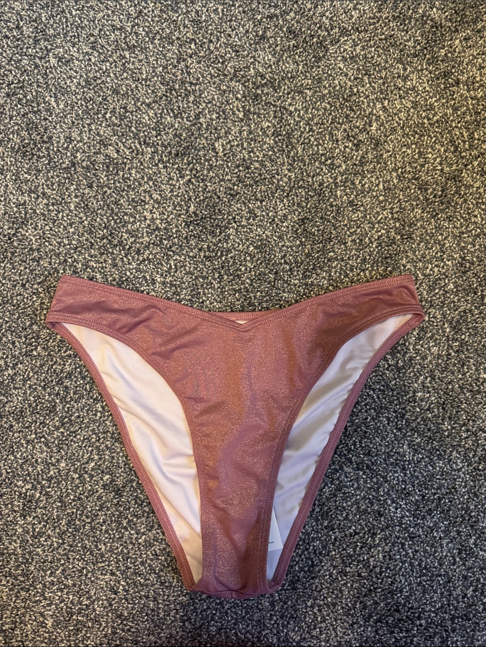 Cupshe Shimmery Mauve High-Cut Bikini Bottom
